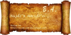 Baják Adrián névjegykártya